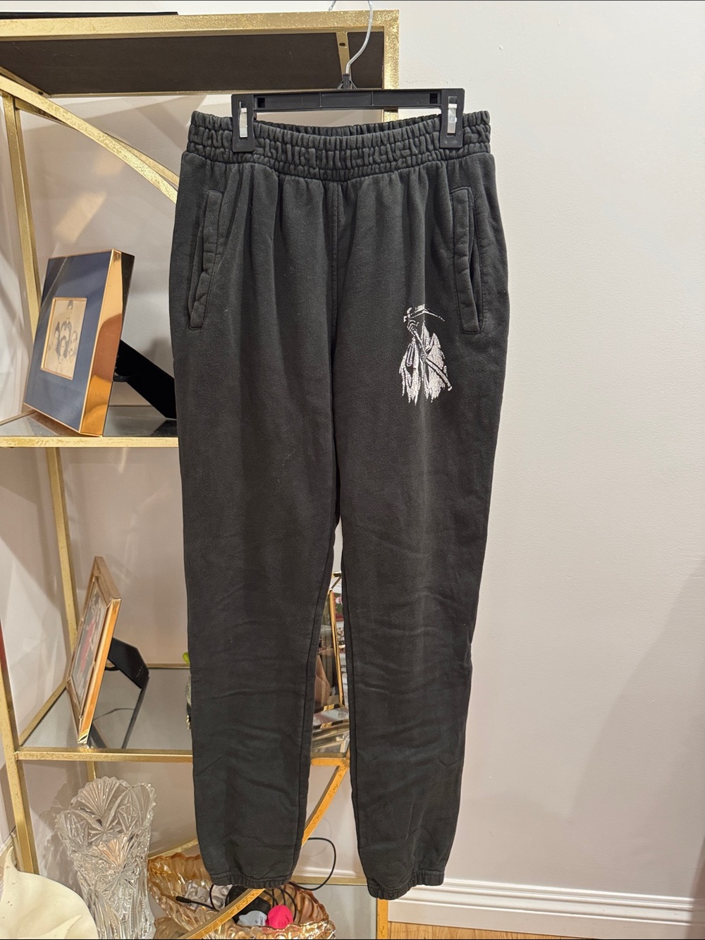 SSUR Men's Black Jogger Sweatpants with Embroidered Detail size m